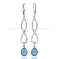 Blue Onyx Dangle & Drop Earring and Unique Design on 925 Sterling Silver